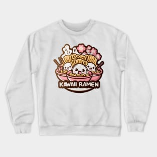 Cute Kawaii ramen noodles bowl Sakura Crewneck Sweatshirt